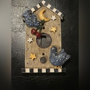 Charming Blue Birdhouse Wall light switch Decor
